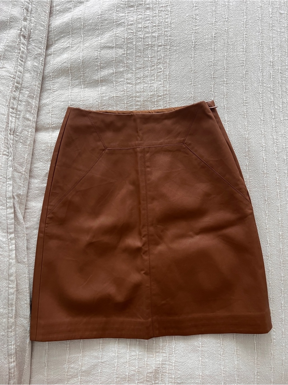 RW&CO. Rust Brown Faux Leather Mini Skirt